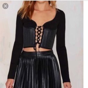 Nasty gal long sleeve corset crop top